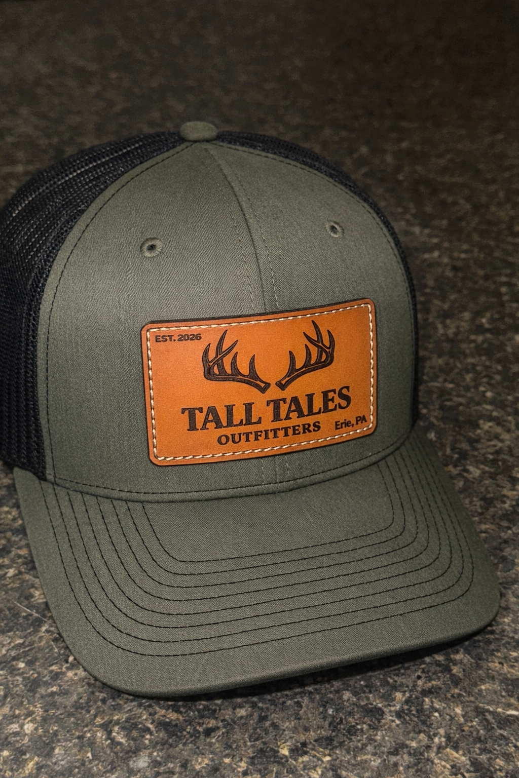 Loden Green/Black Trucker Hat - Richardson 112 Snapback Hunting & Outdoor Cap