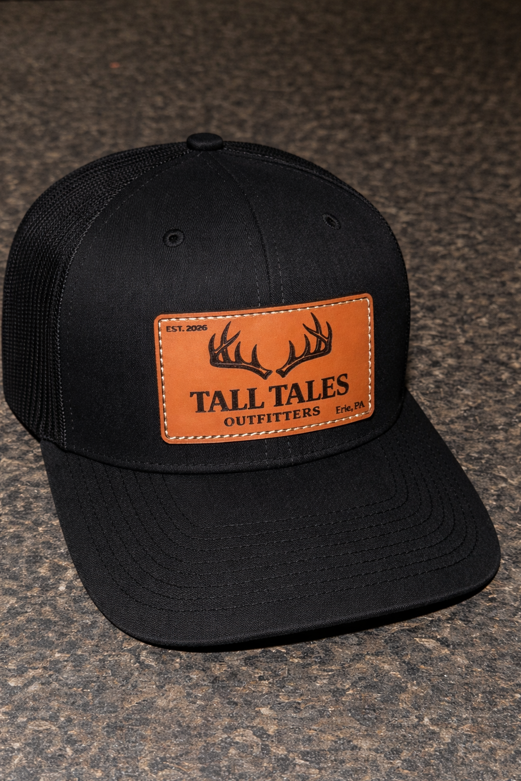 All Black Trucker Hat - Richardson 112 Style Snapback Classic Outdoor Cap