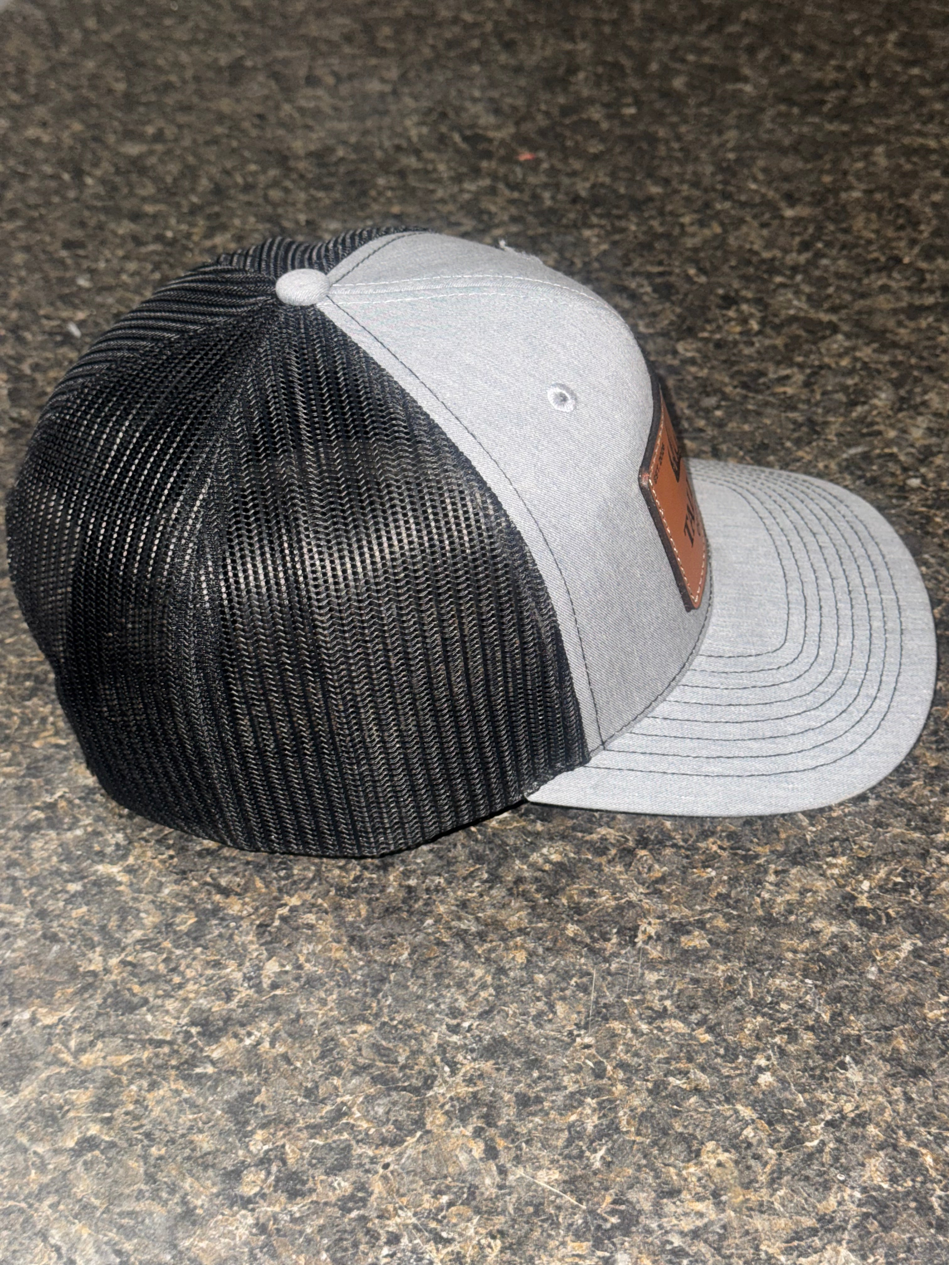 Heather Grey/Black Trucker Hat - Richardson 112 Style Snapback Outdoor Cap
